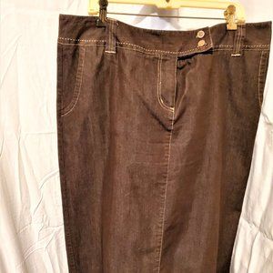 Women's Jean Skirt Brown Size 16W